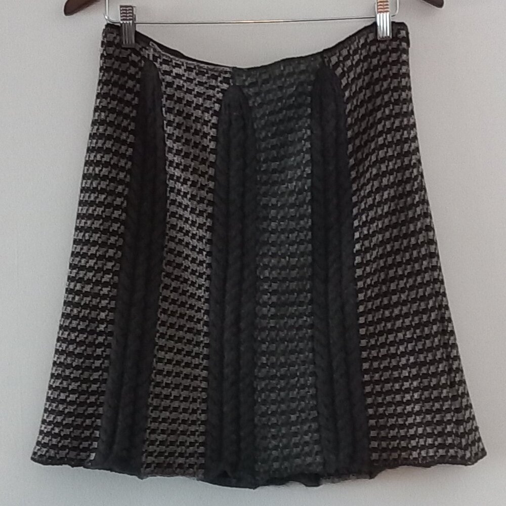 ETRO wool houndstooth thick knit mini skirt